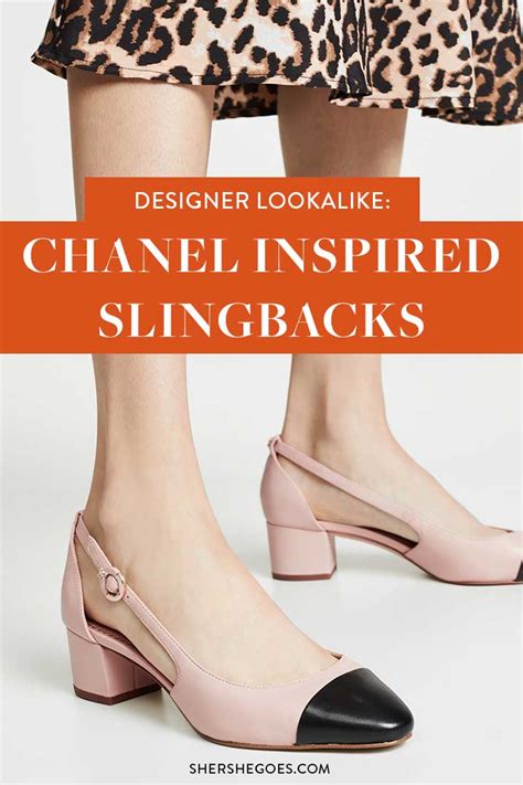 chanel look a like shoes|Chanel style slingback shoes.